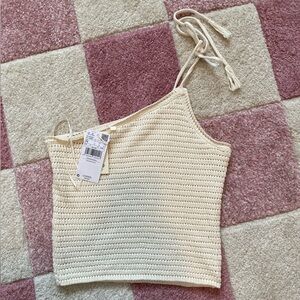 Mango one shoulder knit top